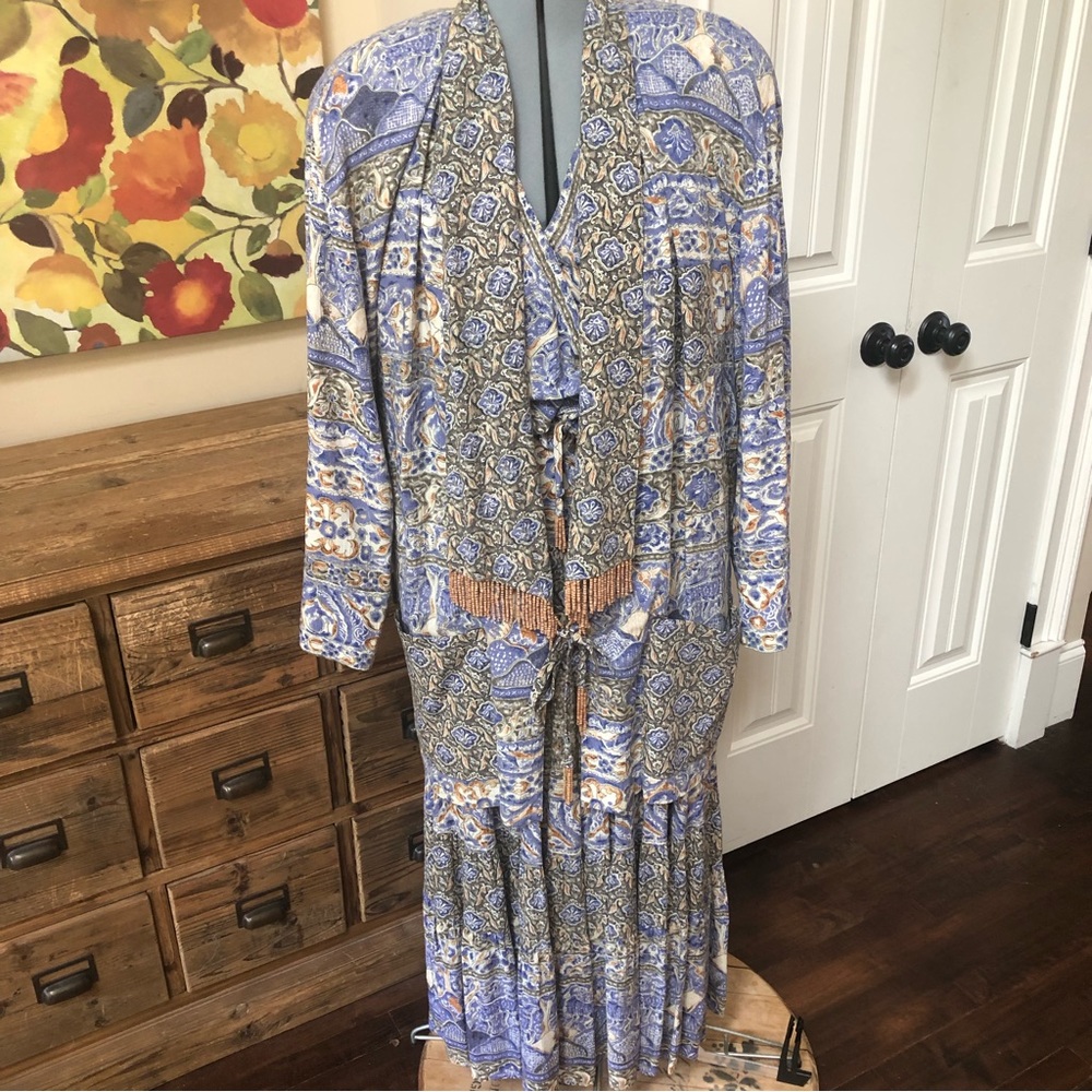 VTG Carol LITTLE 3pc. Set Jacket Skirt Top Art 2 Wear  10/12